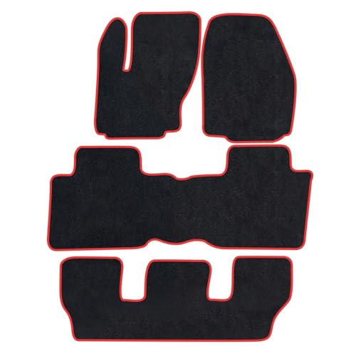 Tapis de voiture Ford S-Max CJ protège moquette tapis de sol rouge antidérapant