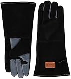 WZQH 40 CM, Guantes de Barbacoa de Cuero, Ignífugo Resistentes Al Calory a Altas Temperaturas, Para Ignífugos, Soldadura, Chimenea, Horno, Cocina, Estufa, Estante de Olla