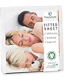 HÖCHSTE QUALITÄTSSTANDARDS: Mit Oekotex 100 Standard & GOTS Zertifizierung erfüllen unsere Jersey Spannbettlaken höchste Anforderungen. 100% Baumwolle & 100% schadstofffrei für 100% Schlafkomfort – umweltfreundlich & sicher.