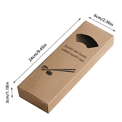 Kit de fabricação de sushi, kit de sushi 100% bambu, tapete de rolamento, espátula de arroz, pauzinh