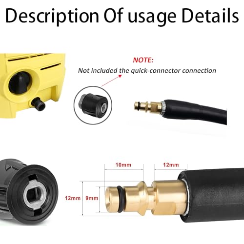 Tuyau de rechange pour nettoyeur haute pression Karcher K Series K2 K3 K4 K5 K6 K7 Connecteur rapide Jaune 15 m