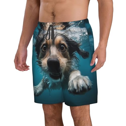 Men's Swim Trunks Quick Dry Bathing Suits Underwater Dog Beach Board Shorts Swimwear with Pockets2
