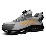 AONETIGER Zapatos de Seguridad para Hombre Mujer Comodo Calzado Antideslizantes de Trabajo con Punta de Acero Ligero Zapatos de Seguridad Deportivos (837Negro,47EU)