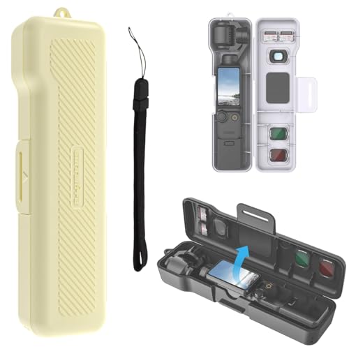 Taoricup DJI Osmo Pocket 4 �Ή� �ی�P�[�X ���[�{�b�N�X ���[�V�F�� DJI Osmo Pocket 4 �Ή� �A�N�Z�T���[ �t�B���^�[��SD�J�[�h���[�\ ���E�J�� (Yellow)