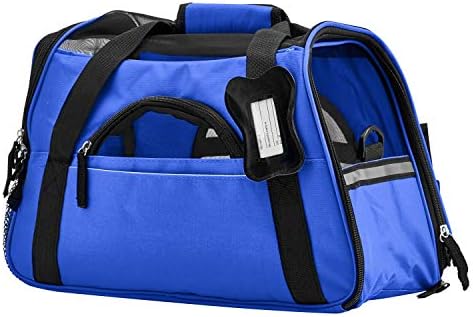 Airline Approved Pet Carrier - Soft-Sided Carriers for Small Medium Cats and Dogs Air-Plane Travel On-Board Under Seat Carrying Bag with Fleece Bolster Bed For Kitten Cat Puppy Dog Taxi