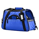 Airline Approved Pet Carrier - Soft-Sided Carriers for Small Medium Cats and Dogs Air-Plane Travel On-Board Under Seat Carrying Bag with Fleece Bolster Bed For Kitten Cat Puppy Dog Taxi