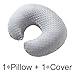 ESEN Nursing Pillow and Body Positioner for Breast Feeding and Bottle Feeding, Ultra Soft Baby Breastfeeding Pillows with Removable Nursing Pillow Cover for More Support for Mom and Baby (Gray)