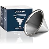 Paperless Stainless Steel Pour Over Coffee Filter – Reusable and Permanent Coffee Cone Dripper for Ovalware, Chemex, Hario and Other Carafes (Stainless Steel)