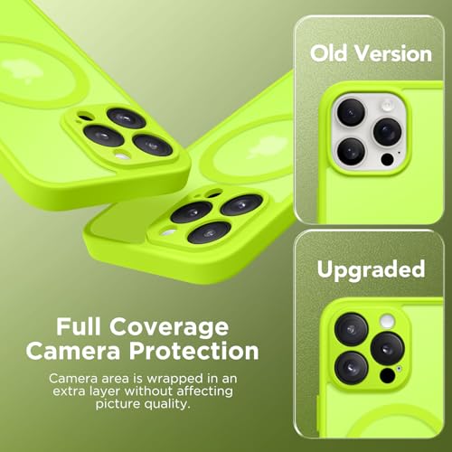 Coque magnétique iPhone 16 Pro Max CAPRARO verte fluo avec protection complète caméra