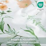 Aisbo Super King Bedding Duvet Cover Sets - 3 Pieces Floral Bedding Set White and Sage Green, Soft Brushed Microfiber Superking Bed Quilt Cover with 2 Pillowcase, 260x220 cm - Image 5