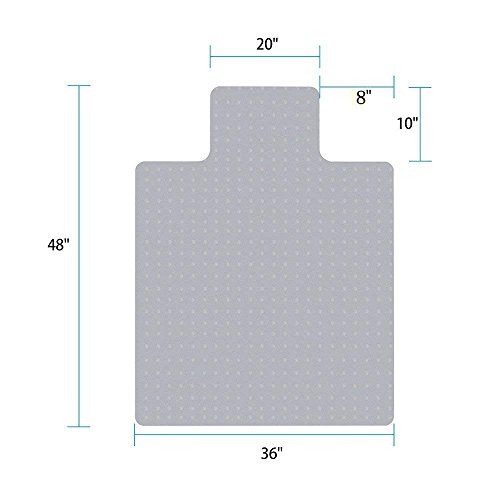 Office Desk Chair Mat For Carpet Floor Low Pile Pvc Protection Anti-Slip Floor Mat Carpeted Chair Mat 48" X 36" #TOP3