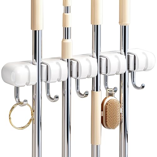 CWOVRS Broom Mop Holder Wall Mounted, Heavy Duty Broom Stora