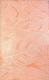Generic Two Tone Tropical Palm Leaves Vinyl Umbrella Tablecloths with Hole and Zipper Assorted Sizes Peach 52 x 70 Oblong