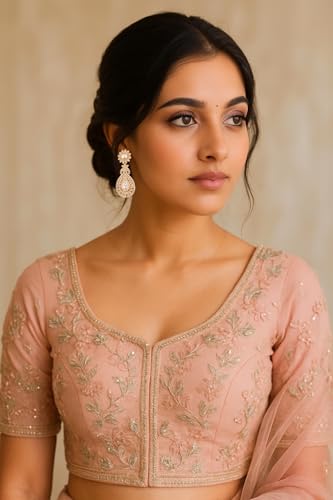 Touchstone Indian Bollywood Bling Perfect Handcrafted Fascinating Floral Designer Jewelry Chandelier Earrings In Gold or White Tone For Women.4