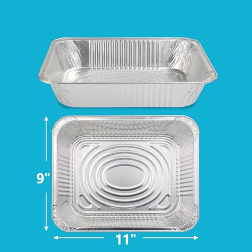 Image of 9x13 Thickened Aluminum Foil Pans With Lids, 30Pack Extra Deep Disposable Aluminum Pans for Roasting, Baking, Cooking, Food Prep, Chafing, Steam Table, Oven, Cake, and Party Catering.