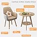 Reception Negotiation Table, Small Conference Room Tables, Round Coffee Table and lounge backrest latex Chair Sets 3-Piece, with Flower pillow, random colors, Office Meeting Room 1 Table 2 Chairs(All