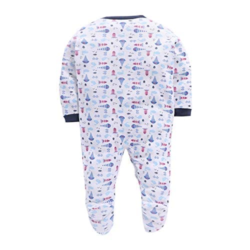 Image of Pooja Baby Rompers Sleepsuit Kid's Cotton All Over Print Night Suits Pack of 3
