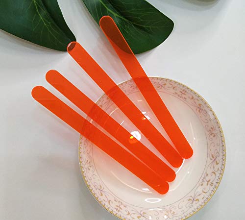 30pcs Reusable Acrylic Cakesicle Stick, Neon Acrylic Popsicle Sticks for Home Baking, Healthy Snacks DIY Ice Cream, Cake, Candy (Neon Orange, 4.72'')
