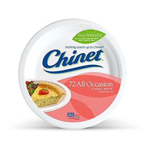 Chinet Classic White, Round All Occasion Fiber Plates, 8.75 Inch, 72 Count Cover