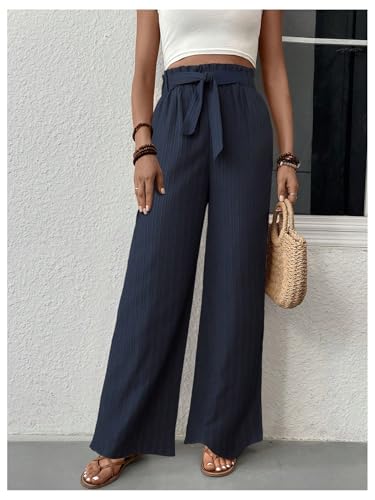 SOLY HUX Women's Wide Leg Pants High Waisted Tie Knot Office Business Casual Trousers with Pocket2