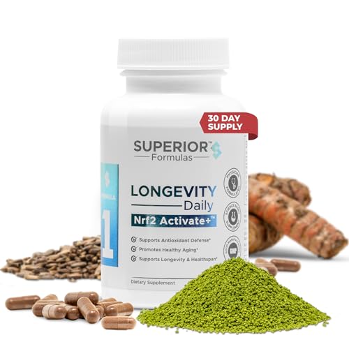 Superior Formulas Nrf2 Activator Supplement Antioxidant Support for Cellular Health Healthspan and Longevity Helps Reduce Oxidative Stress 60 Capsules Made in USA Non-GMO