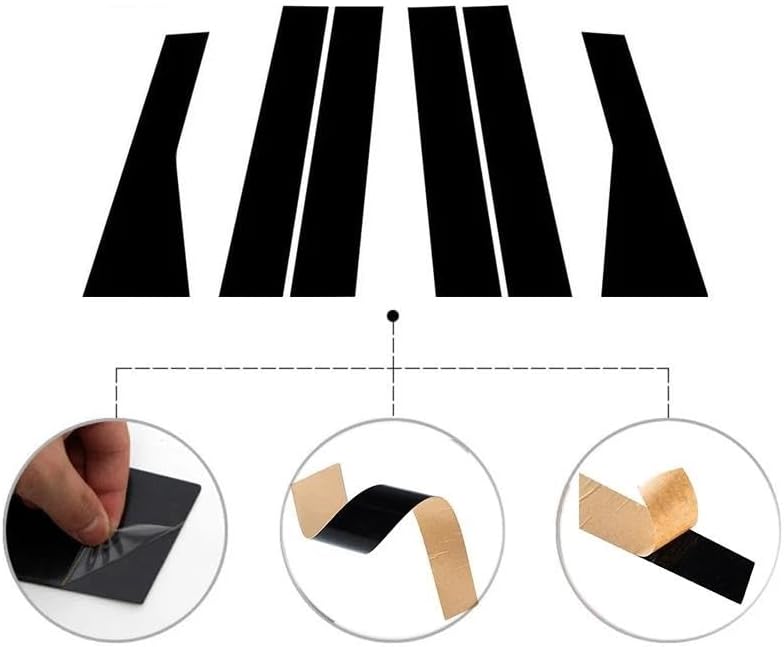 に適合する チェロキー KL 2014-2023 グロスブラック ドアサイドデコ ピラーポストウィンドウモールディングトリムステッカ