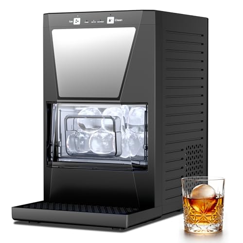 Image of 2'' Clear Ice Ball Maker Machine Countertop, 2pcs Ice Spheres in 40-60mins, Self-Cleaning, Clear Sphere Ice Maker for Whiskey, Bourbon & Cocktails