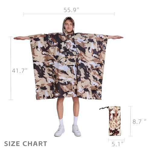 Image of Multi functional cape hooded raincoat suitable for outdoor camping and hiking, suitable for both men and women