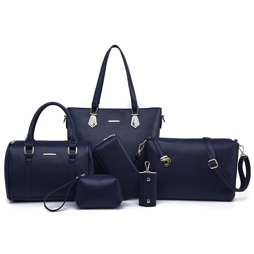 Image of OTMIPIML Purses and Handbags for Women Synthetic Leather Tote Crossbody Bags Satchel Purses Set 6pcs | Set