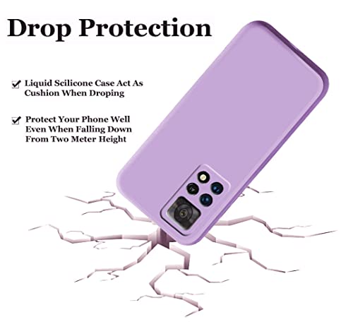 Image of A rtistque Liquid Silicone Matte Shockproof Flexible with Camera Protection Soft Back Cover Case for Mi Redmi Note 11 Pro /Pro Plus 5G - Purple