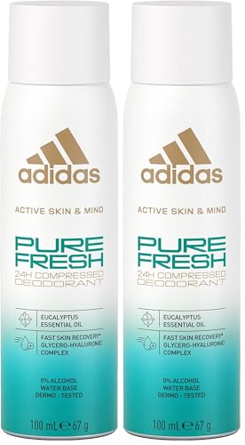 Adidas - Active Skin & Mind - Déodorant Pure Fresh Mixte 100 ML (Lot de 2)
