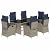 YITHOPI 7 Piece Patio Dining Set with Cushions Gray Poly Rattan Versatile Lounge Furniture Outdoor Lounge Set Patio Furniture Sets Balcony Furniture Sets for patios, Gardens, Decks