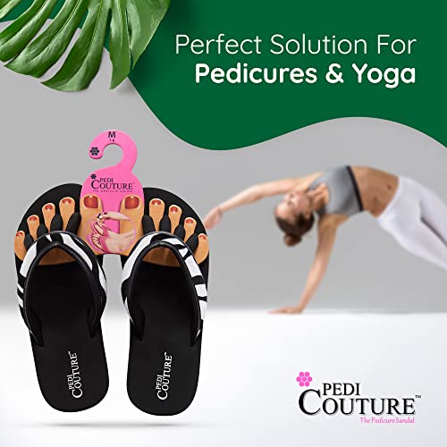 Image of Pedi Couture Pedicure Sandals with Built In Toe Separators for Women - Comfortable Spa Style Flip Flops for Home, Salon, Yoga & Gym Use