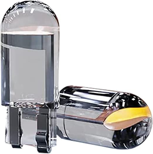 SMART KIT LED T10 GLASS Universal T10 2W Led Parking Light Super Bright YELLOW 3000K Light Interior Pilot License Plate Dome Indicator Lamp Bulb For Car Bike And Motorcycle (2W, YELLOW, 2 Pcs)