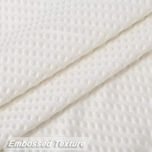 LinTimes Cream Shower Curtain, Spa Curtains Shower Curtains for Bathroom Waterproof Bathroom Shower Curtains Waffle Weave Embossed Textured Curtains Washable Bath Curtain, 72"W x 72"L, Cream, 1 Panel