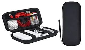 iOttie Carrying Case Hard Protective Case Impact Resistant Travel Power Bank Pouch Bag USB Cable Organizer for Earbuds, Cable Cords, Charger Adapter, Electronic Accessories Case Wallet (Black)