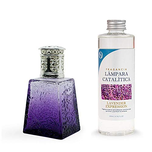 M MAMA MANUELA Pack Lámpara Catalítica y Fragancia. Modelo Purple - perfuma y sanea el Ambiente. Elimina Malos olores e impurezas del Aire - MamaManuela (Aroma Lavender Expression - 200ml) Cover