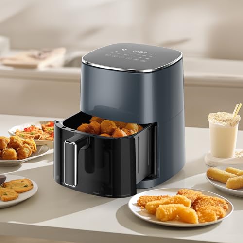 Image of Sweetcrispy Air Fryer 6 Quarts with Window, 12-in-1 Square Airfryer Oven for Family, 400F Rapid Air Crispy Technology, Roast Bake Dehydrate, Nonstick & Easy-Clean Basket