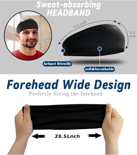 Image of Sweat Headbands for Men,6 Pack Workout Sports Hairband for Gym, Ideal for Fitness,Running,Cycling,Hike