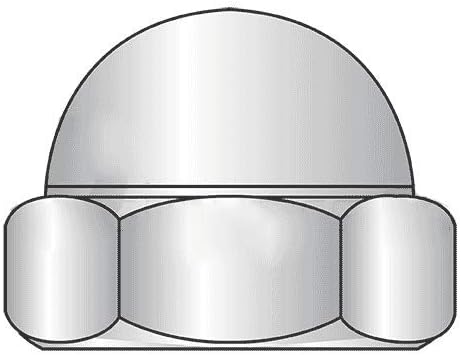 M8-1.25 Closed End Acorn Nuts/Low Crown/Class 6 Steel/Zinc Plated/DIN 1587 (Quantity: 1000)