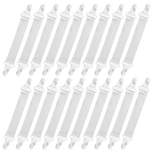HOUDERCO 20 Piezas de Correas Ajustables para Sábanas de Plástico y Lona, Clips para Sujetar y Mantener Firmes Las Sábanas en Colchones, Cama Limpia y Ordenada