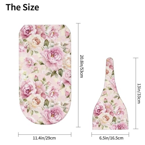 Image of Vintage Yellow and Pink Peony Flowers Swaddle Blanket with Beanie Hat Set Newborn Swaddle Wrap Soft Baby Receiving Blankets Baby Swaddle Blanket for Baby Boys and Girls