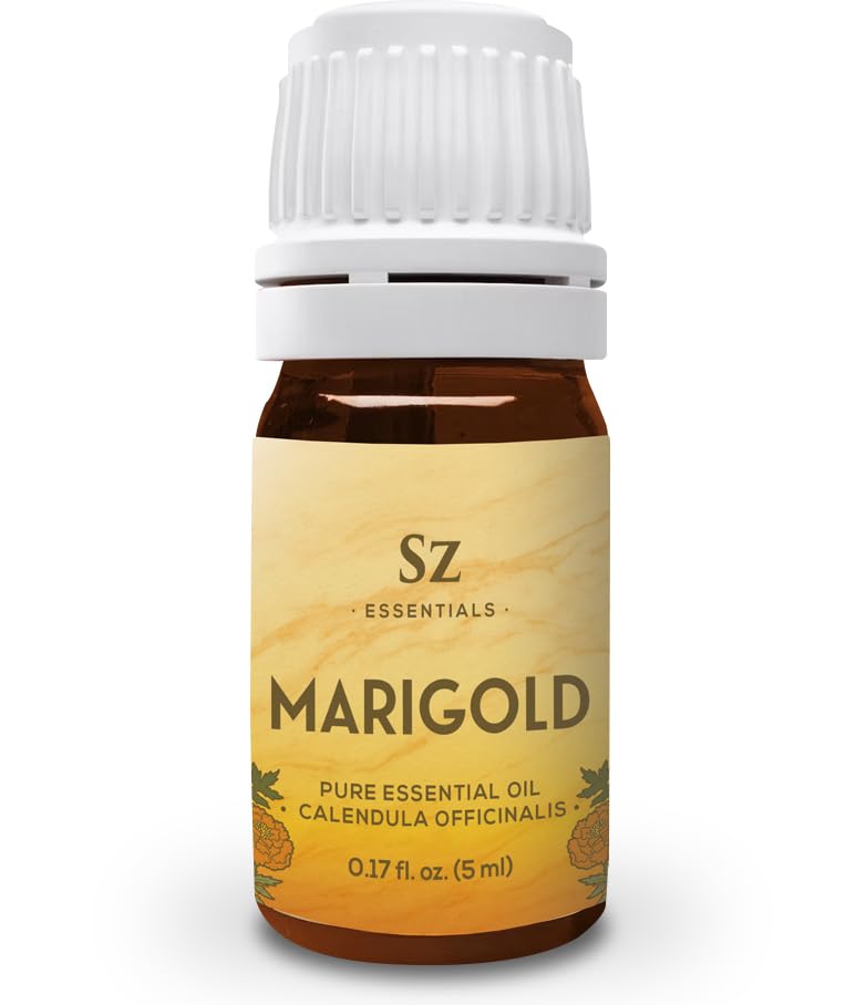 Sz Essentials - Marigold Essential Oil - aka. Calendula Officinalis - 100% Pure and Undiluted - Unlock The Precious Aroma of Real Marigold - Therapeutic Grade & Versatile Usage - 0.17oz