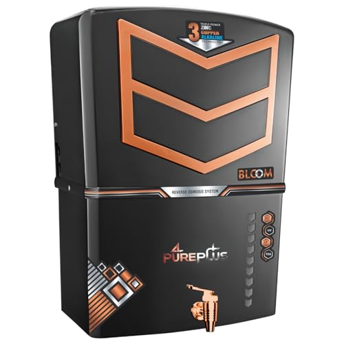 Image of Pureplus Zinc Copper Alkaline Hydrogen RO Water Purifier |12 Liter Storage | RO+ZN+CU+ALK+ Negative ORP+UV+UF+TDS+PF | Best Water Filter for Home Drinking (Made In India)