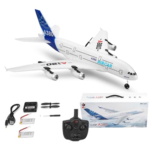 A120-Aircar A380 RC Airplane,WLtoys 3CH EPP Fixed Wing Remote Control Aircraft Toys for Boys,Outdoor RTF A380 Model Plane with 2.4Ghz Transmitter(Regular Version)