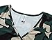 Beauhuty Womens Tops Print Deep V Neck Slim Fitted T-Shirt Front Surplice Wrap Ruched Short Sleeve Tees (M, Short-Camouflage)