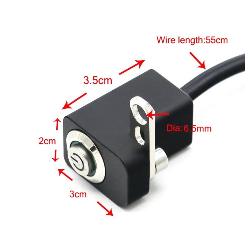Interruptor moto LED verde con botón On Off ajustable para luz antiniebla 6