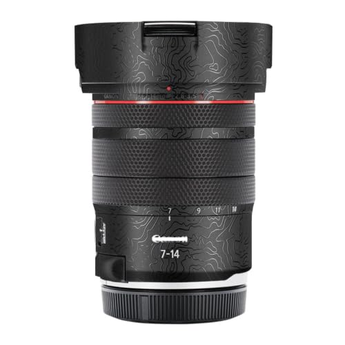 Mebont �J�����A�N�Z�T���[ Canon RF7-14mm F2.8-3.5L FISHEYE STM�Ή� �����Y�ɓK������ی쑕���X�e�b�J�[�ŁA�ώC�����A�ϖ��Ր�������������Y�X�L���ی�t�B�����A����(Contour Line Black)