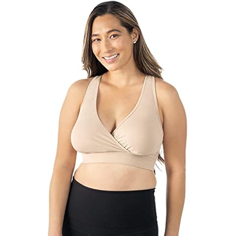 Kindred Bravely French Terry Racerback Nursing Sleep Bra for Maternity/Breastfeeding (Large, Beige) Cover