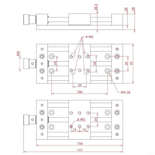 Table coulissante linéaire Axe X pour stabiliser vos mesures optiques de précision